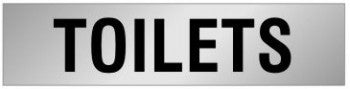 ALUMINIUM ADHESIVE LABEL 230 X 55 TOILETS RESTROOM