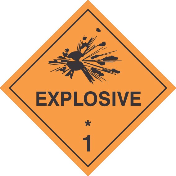 EXPLOSIVE HAZCHEM PLACARD