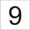 ENGRAVED NUMBER "9" 90 X 90
