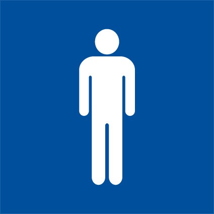 REVERSE ENGRAVED PAINT-FILLED MALE PICTO RESTROOM 150 X 150