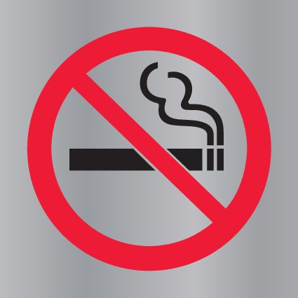 REVERSE ENGRAVED PAINT-FILLED NO SMOKING PICTO 150 X 150