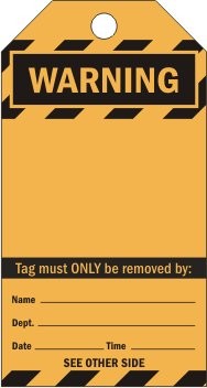 BLANK WARNING HAZARD TAG 80 X 150
