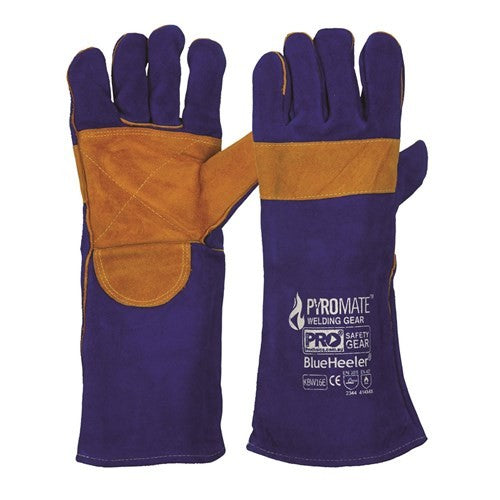PROCHOICE PYROMATE BLUE HEELER - BLUE & GOLD KEVLAR LARGE WELDING GLOVES