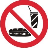 NO EATING OR DRINKING PROHIBITION DISC