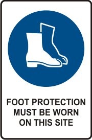 FOOT PROTECTION MUST BE WORN ON THIS SITE WITH PICTO