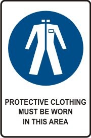 PROTECTIVE CLOTHING MUST BE WORN IN THIS AREA WITH PICTO