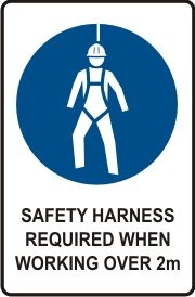 SAFETY HARNESS REQUIRED WHEN WORKING OVER 2M WITH PICTO