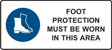 FOOT PROTECTION MUST BE WORN IN THIS AREA WITH PICTO