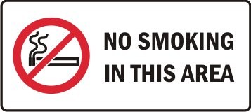 NO SMOKING IN THIS AREA WITH PICTO