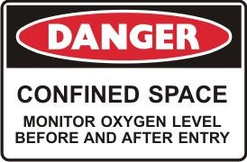 CONFINED SPACE MONITOR OXYGEN LEVEL BEFORE & AFTER ENTRY