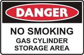 NO SMOKING GAS CYLINDER STORAGE AREA