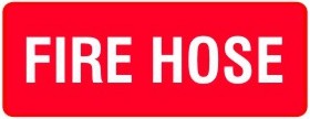 FIRE HOSE ADHESIVE LABEL 250 X 100