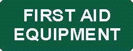 FIRST AID EQUIPMENT ADHESIVE LABEL 100 x 250