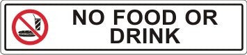 NO FOOD OR DRINK WITH PICTO ADHESIVE LABEL