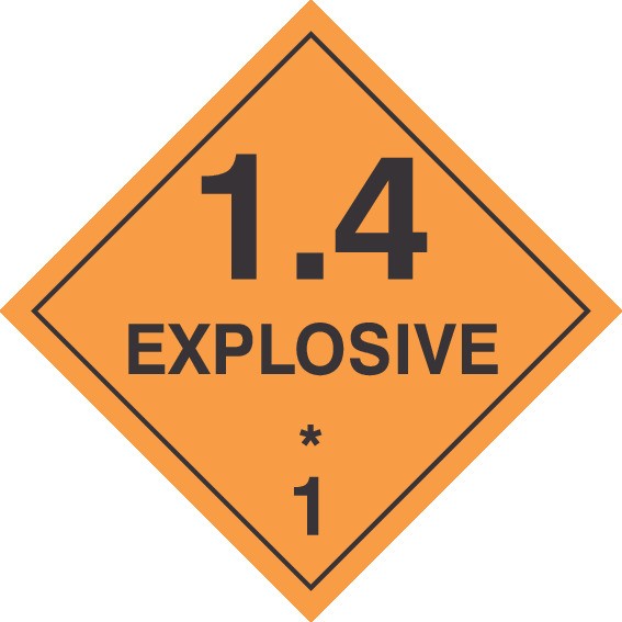 1.4 EXPLOSIVE HAZCHEM PLACARD