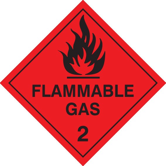 FLAMMABLE GAS HAZCHEM PLACARD