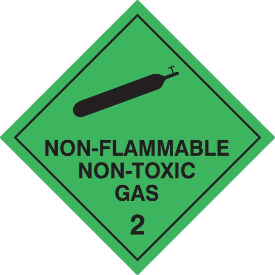 NON-FLAMMABLE NON-TOXIC GAS HAZCHEM PLACARD