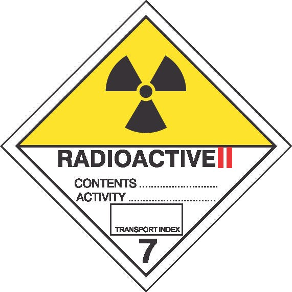 RADIOACTIVE II HAZCHEM PLACARD