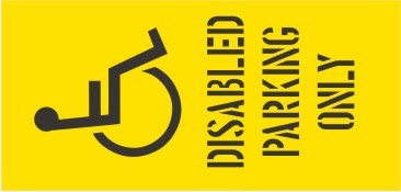 DISABLED PARKING ONLY WITH PICTO CARPARK STENCIL