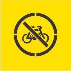 NO BICYCLES PICTO STENCIL 650 X 650