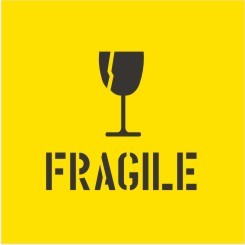 FRAGILE WITH PICTO STENCIL 650 X 650