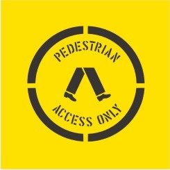 PEDESTRIAN ACCESS ONLY WITH PICTO STENCIL 650 X 650