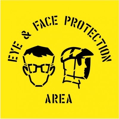 EYE & FACE PROTECTION AREA WITH PICTO STENCIL 650 X 650