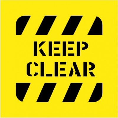 KEEP CLEAR STENCIL 650 X 650
