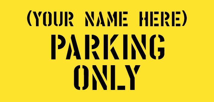 CUSTOM PARKING ONLY CARPARK STENCIL
