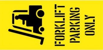 FORKLIFT PARKING ONLY WITH PICTO CARPARK STENCIL
