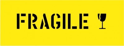 FRAGILE WITH PICTO STENCIL 400 X 150