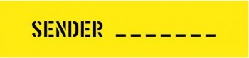 SENDER….. STENCIL 650 X 150