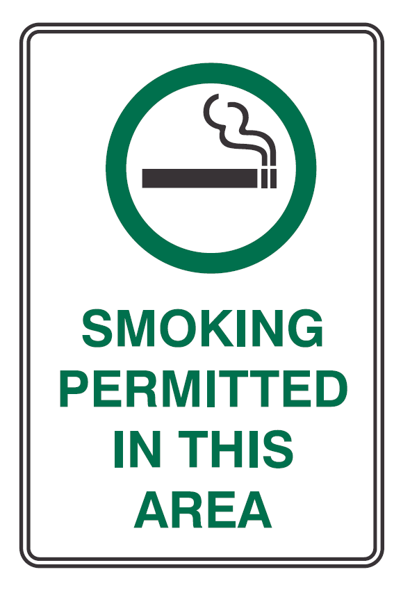 SMOKING PERMITTED IN THIS AREA WITH PICTO