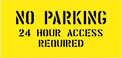 NO PARKING 24HR ACCESS REQUIRED CARPARK STENCIL