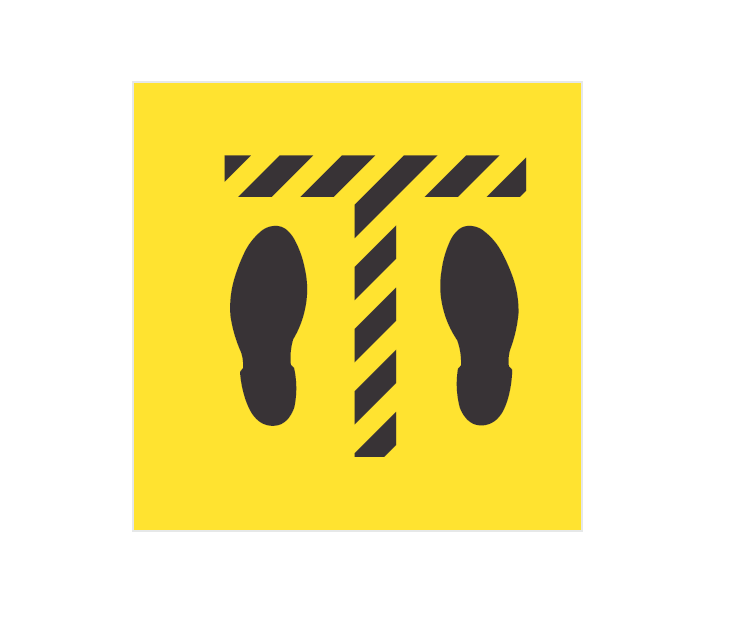 STAND HERE FOOTPRINTS STENCIL 650 x 650