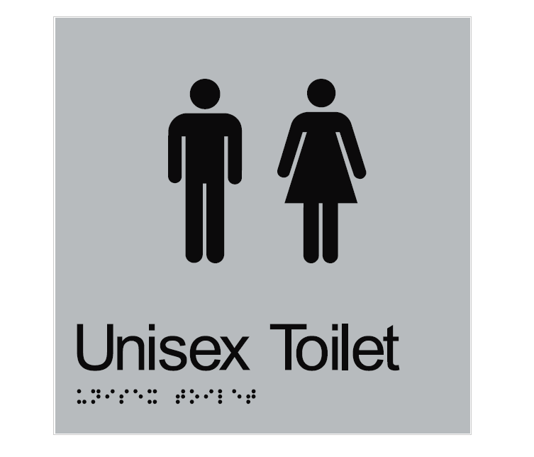 BRAILLE UNISEX TOILET RESTROOM 180 X 180