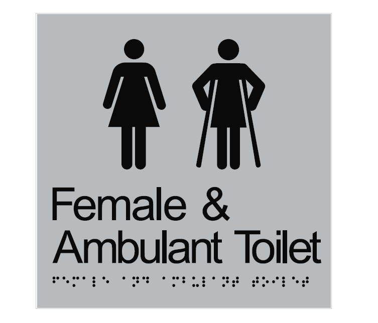BRAILLE FEMALE & AMBULANT TOILET RESTROOM DISABLED 180 X 180