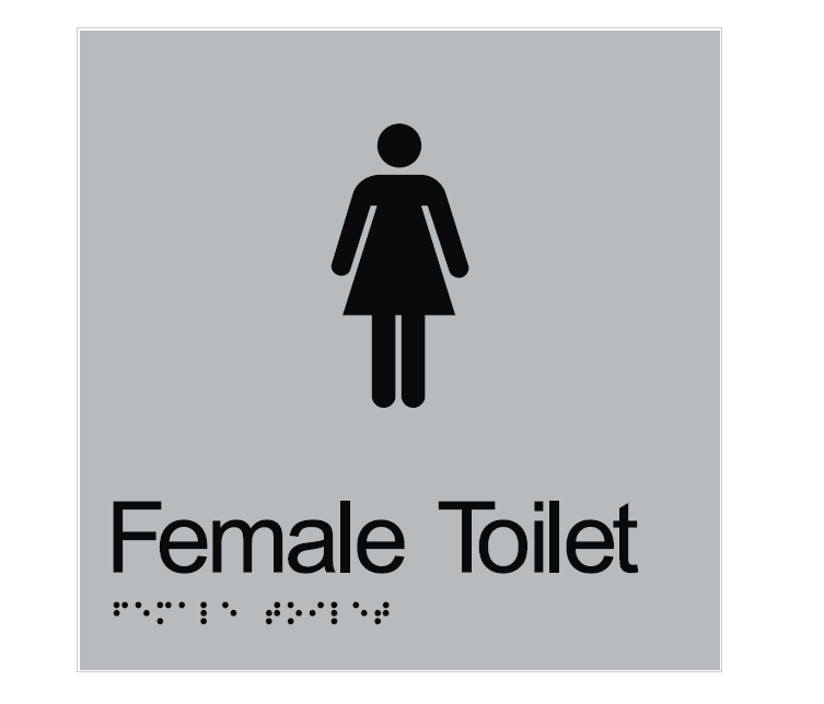 BRAILLE FEMALE TOILET RESTROOM 180 X 180