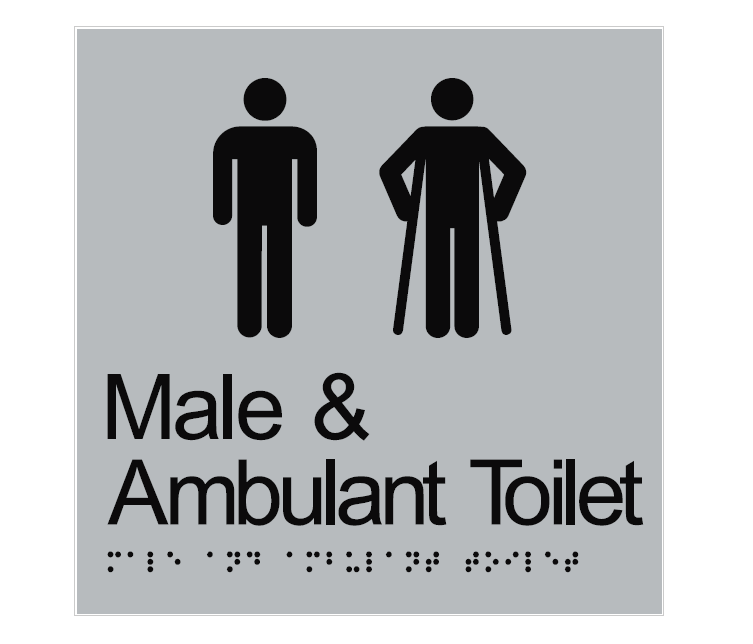 BRAILLE MALE & AMBULANT TOILET RESTROOM DISABLED 180 X 180