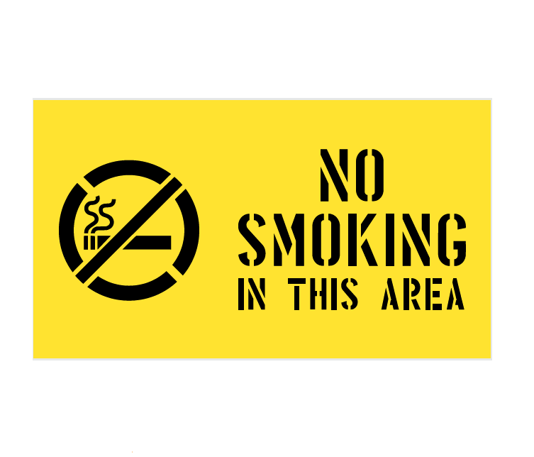 NO SMOKING IN THIS AREA STENCIL 400 X 200