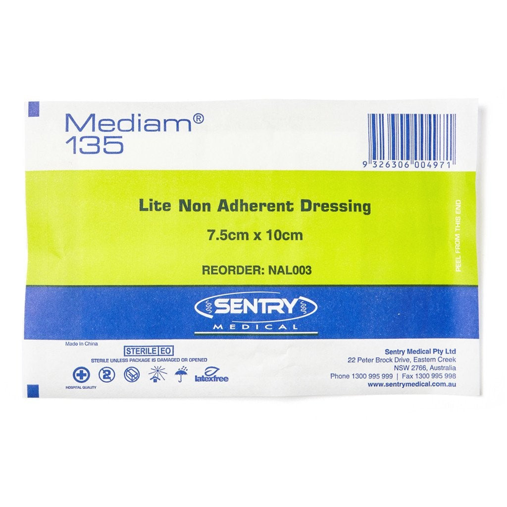 NON-ADHERENT DRESSING LITE 7.5CM X 10CM