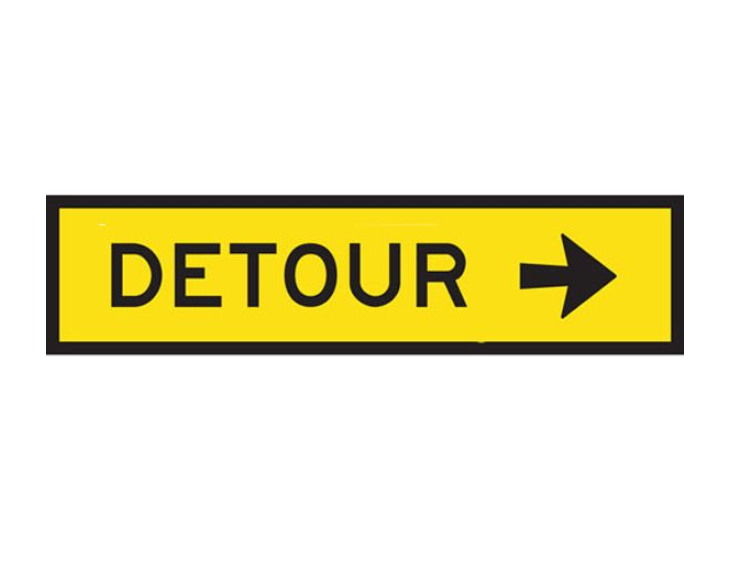 CORFLUTE DETOUR RIGHT ARROW 1200 X 300