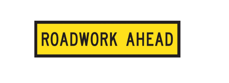CORFLUTE ROADWORK AHEAD 1200 X 300