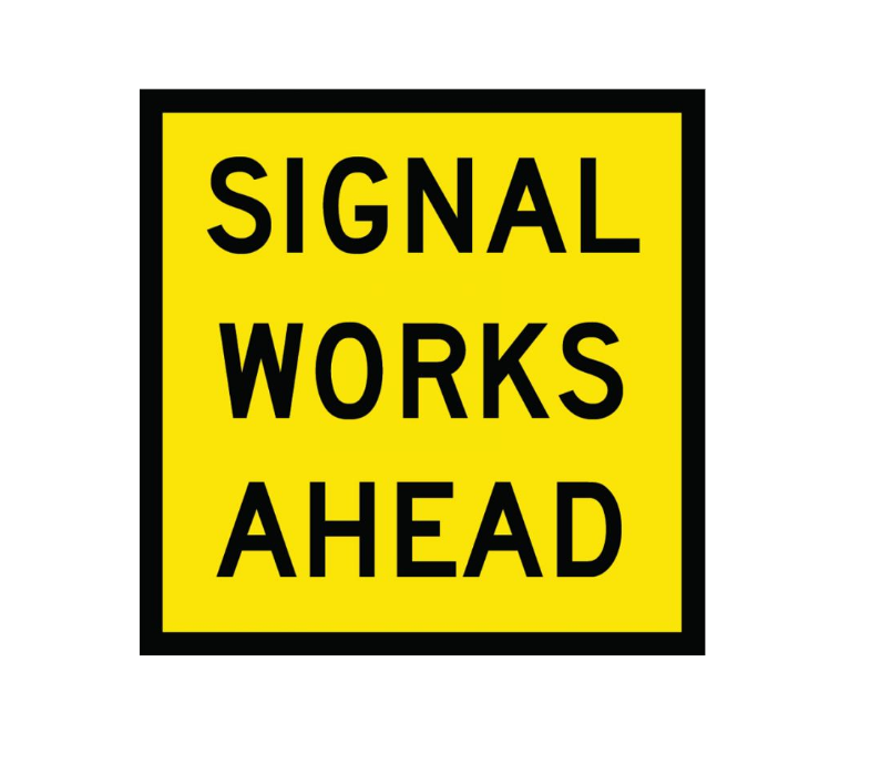 CORFLUTE SIGNALWORKS AHEAD 600 X 600