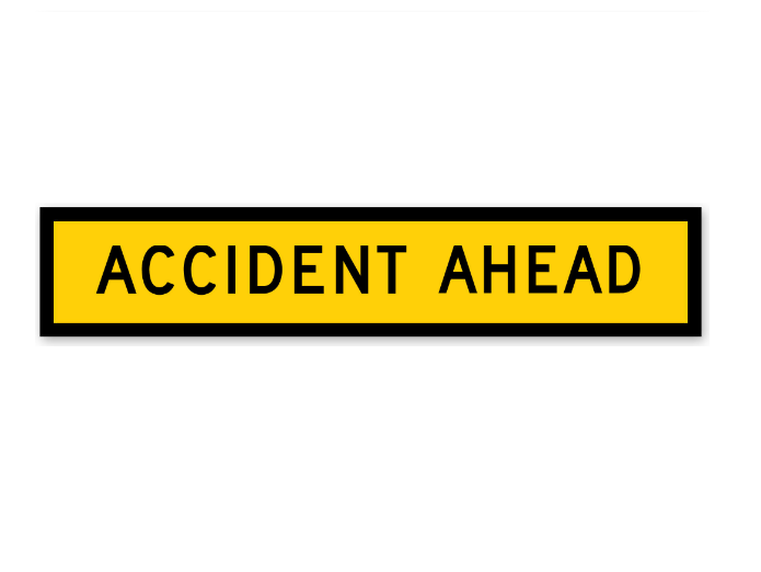 CORFLUTE ACCIDENT AHEAD 1200 X 300