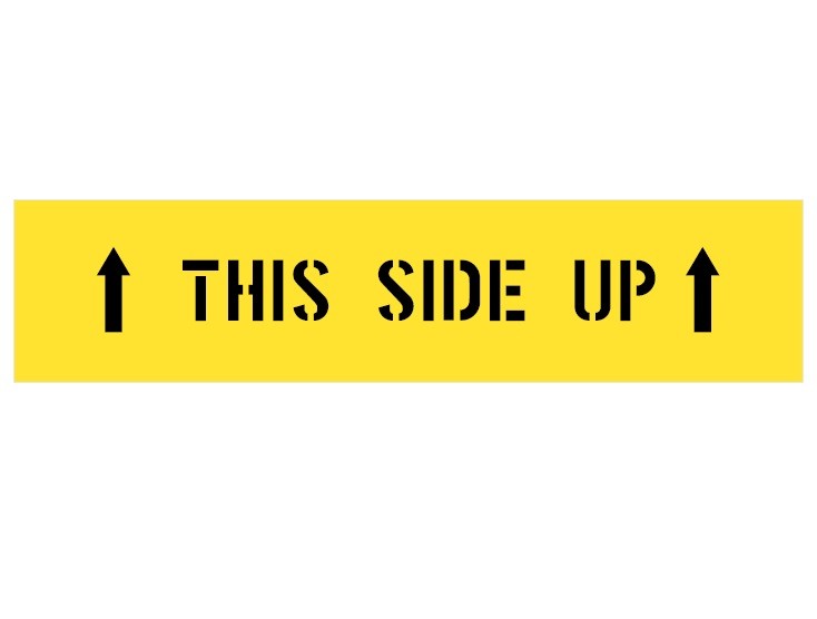 THIS SIDE UP WITH ARROWS PACKAGING STENCIL 650 X 150