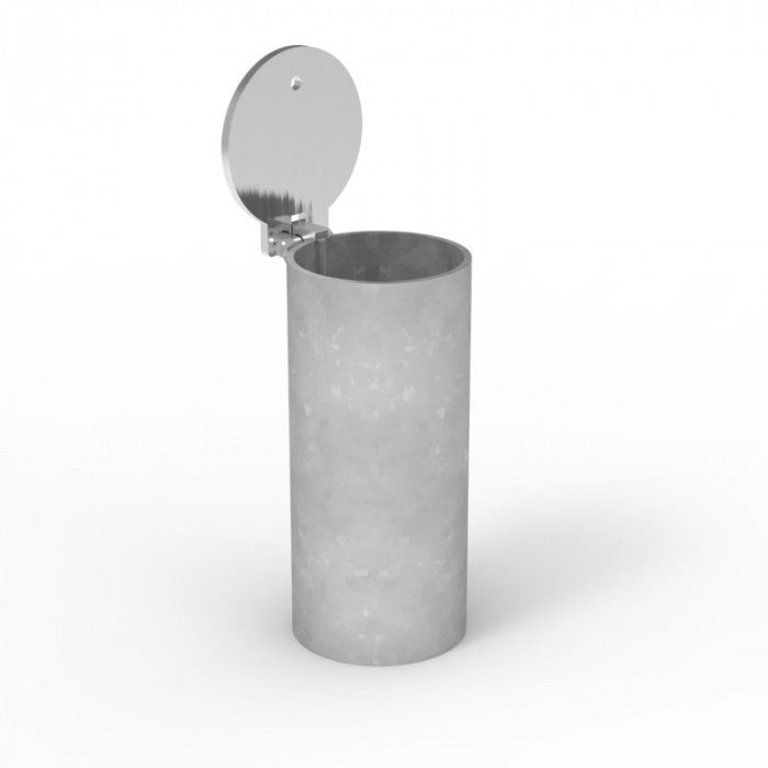 CAM-LOK REMOVABLE BOLLARD 90MM CORE DRILLED SLEEVE - STAINLESS STEEL LID