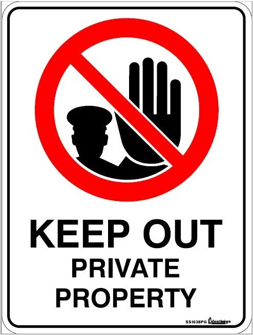 KEEP OUT PRIVATE PROPERTY WITH PICTO