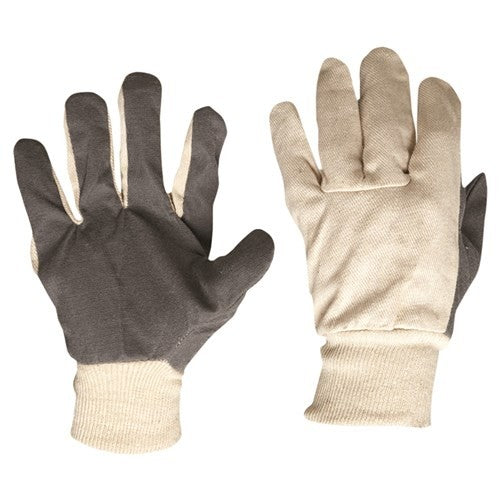 PROCHOICE COTTON DRILL VINYL PALM GLOVES - LARGE