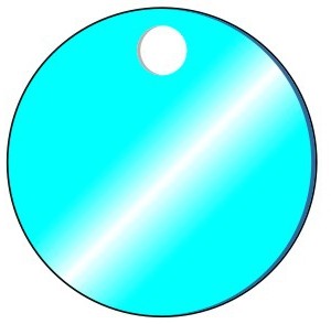 BLANK 1.2MM ANODISED ALUMINIUM TAG - PACK OF 20 - TURQUOISE